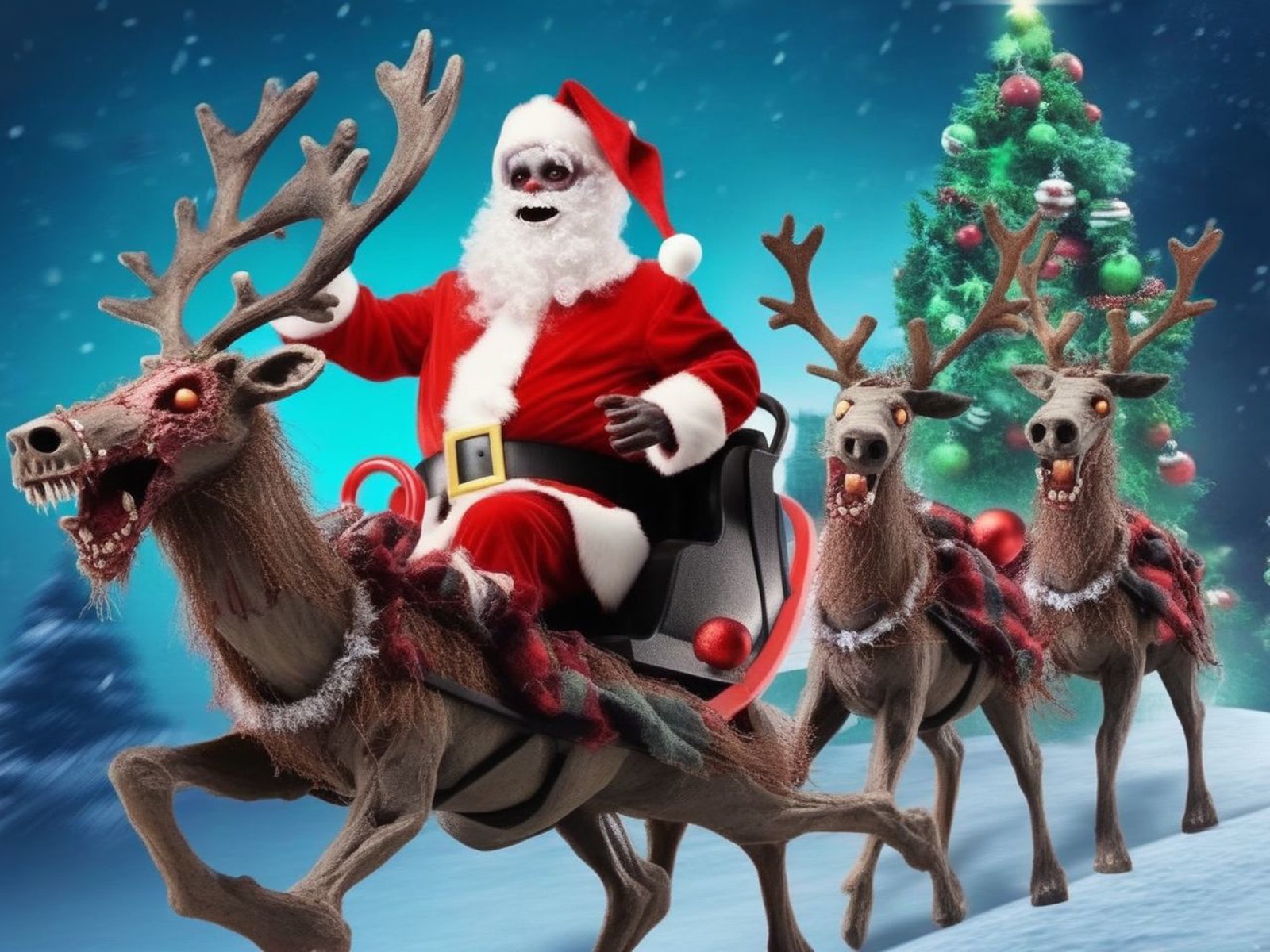 Zombie santa riding a reindeer xmasize  <lora:SDXL-xmasize-Lora-r12:1>